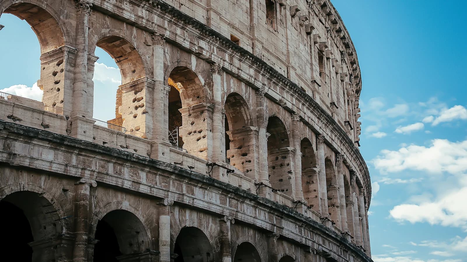 The iconic Colosseum in Rome, one of the greatest architectural wonders of the ancient world and a highlight visit on our Road to Rome tour.