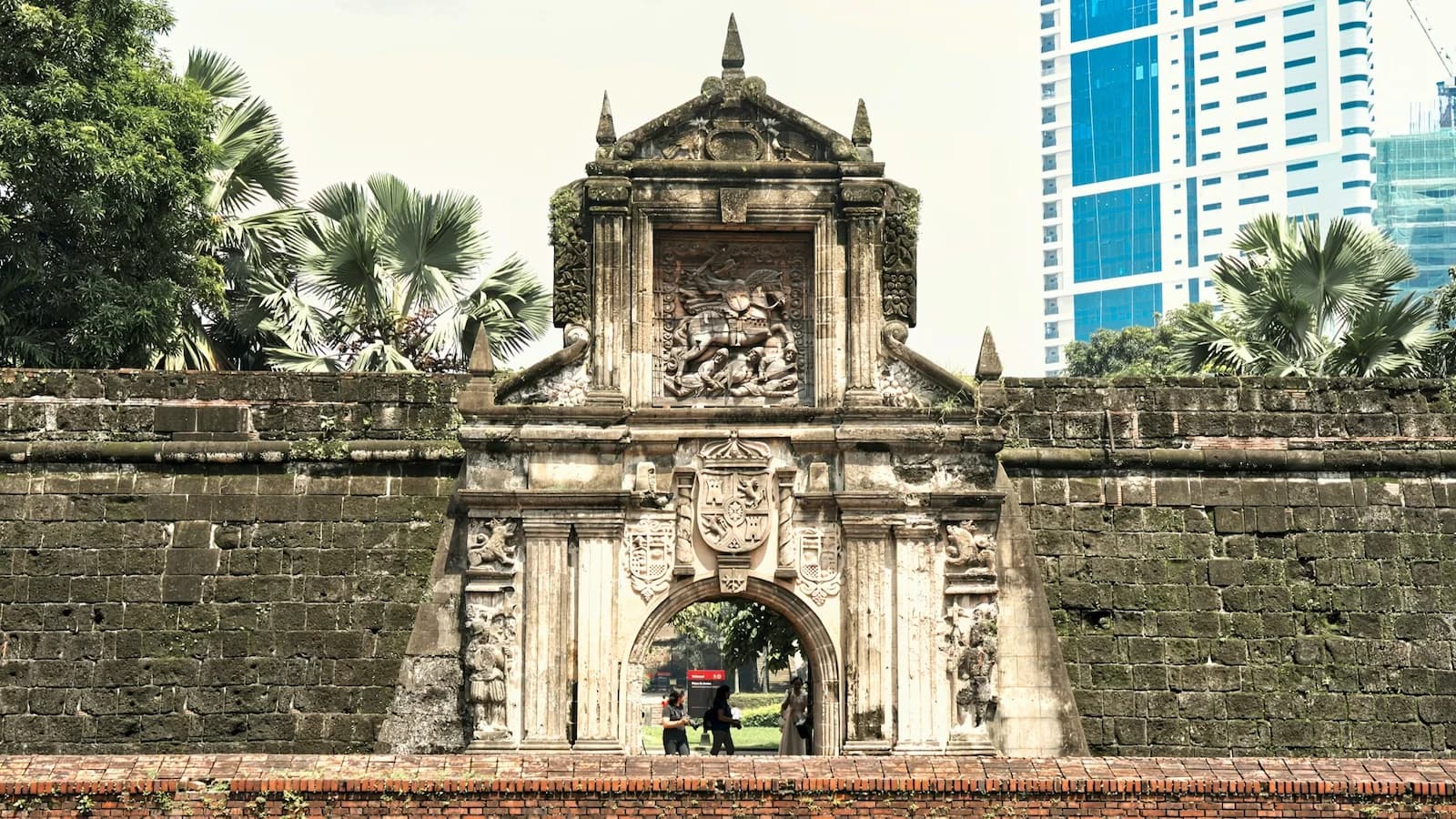 Historic Spanish gate in Intramuros, Manila, part of the largest urban battle fought by American forces in WWII, explored on Essential History Expeditions’ Return to the Pacific 1944-45 tour.