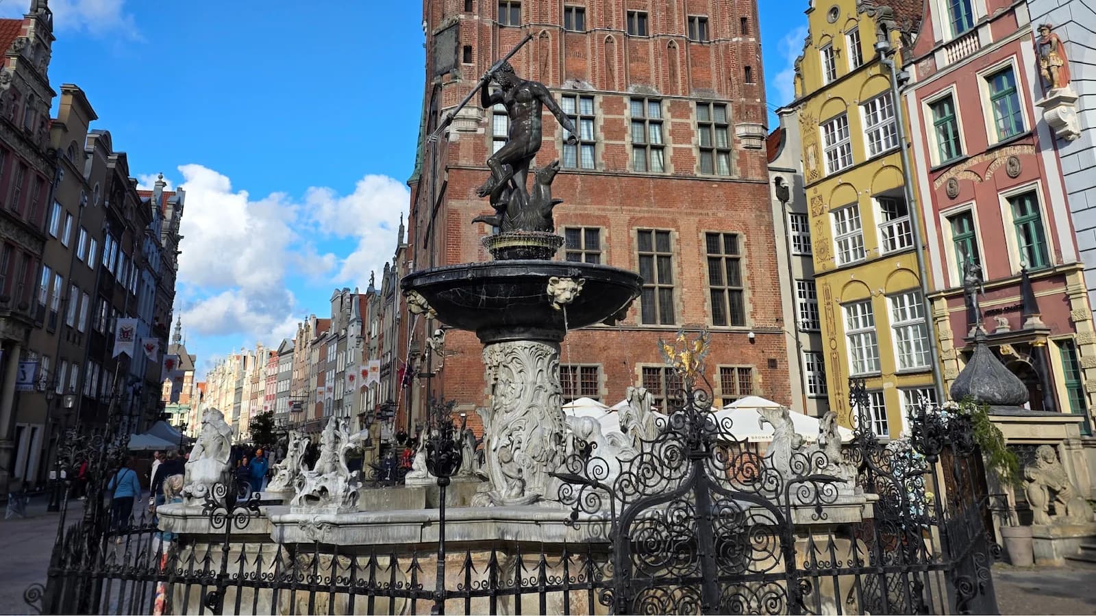 Neptune Fountain in the heart of Gdansk Old Town, a symbol of the historic port city where WWII began and the Solidarity Movement later emerged.