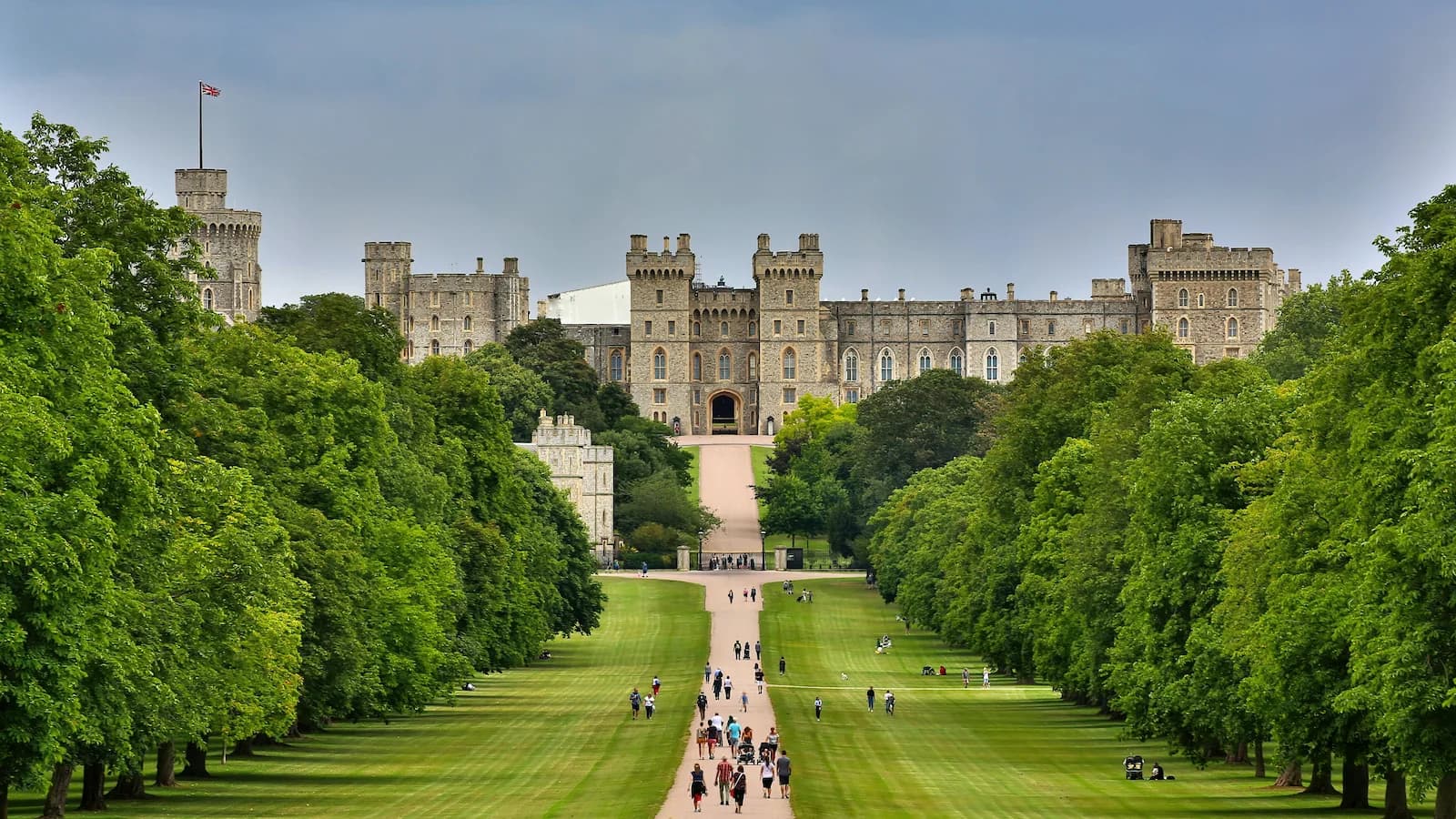 View of Windsor Castle, home of the British Royal Family.