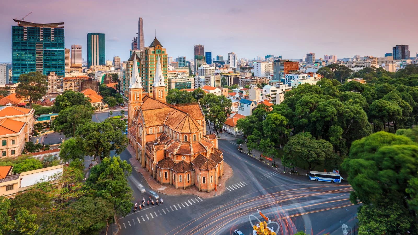 Notre-Dame Cathedral Basilica in Saigon, a beautiful French colonial landmark and one of the most iconic buildings in Ho Chi Minh City. Visited during our walking tour of central Saigon.