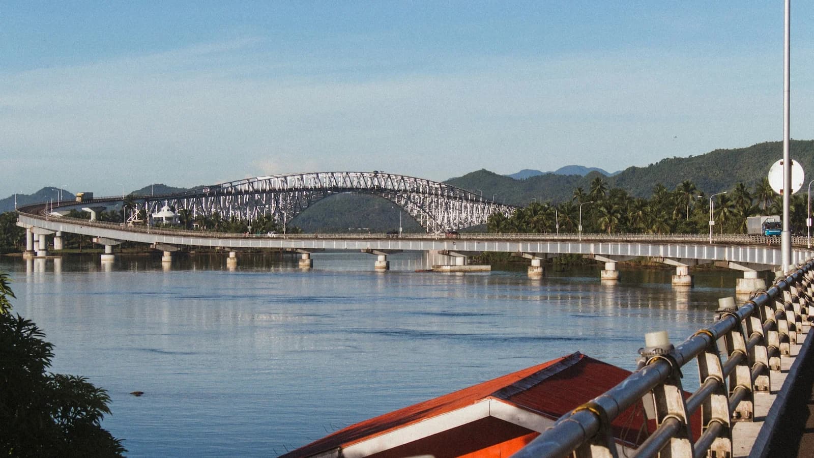 San Juanico Bridge between Leyte and Samar, overlooking waters where the massive Battle of Leyte Gulf unfolded in 1944, visited during Essential History Expeditions’ Return to the Pacific tour.