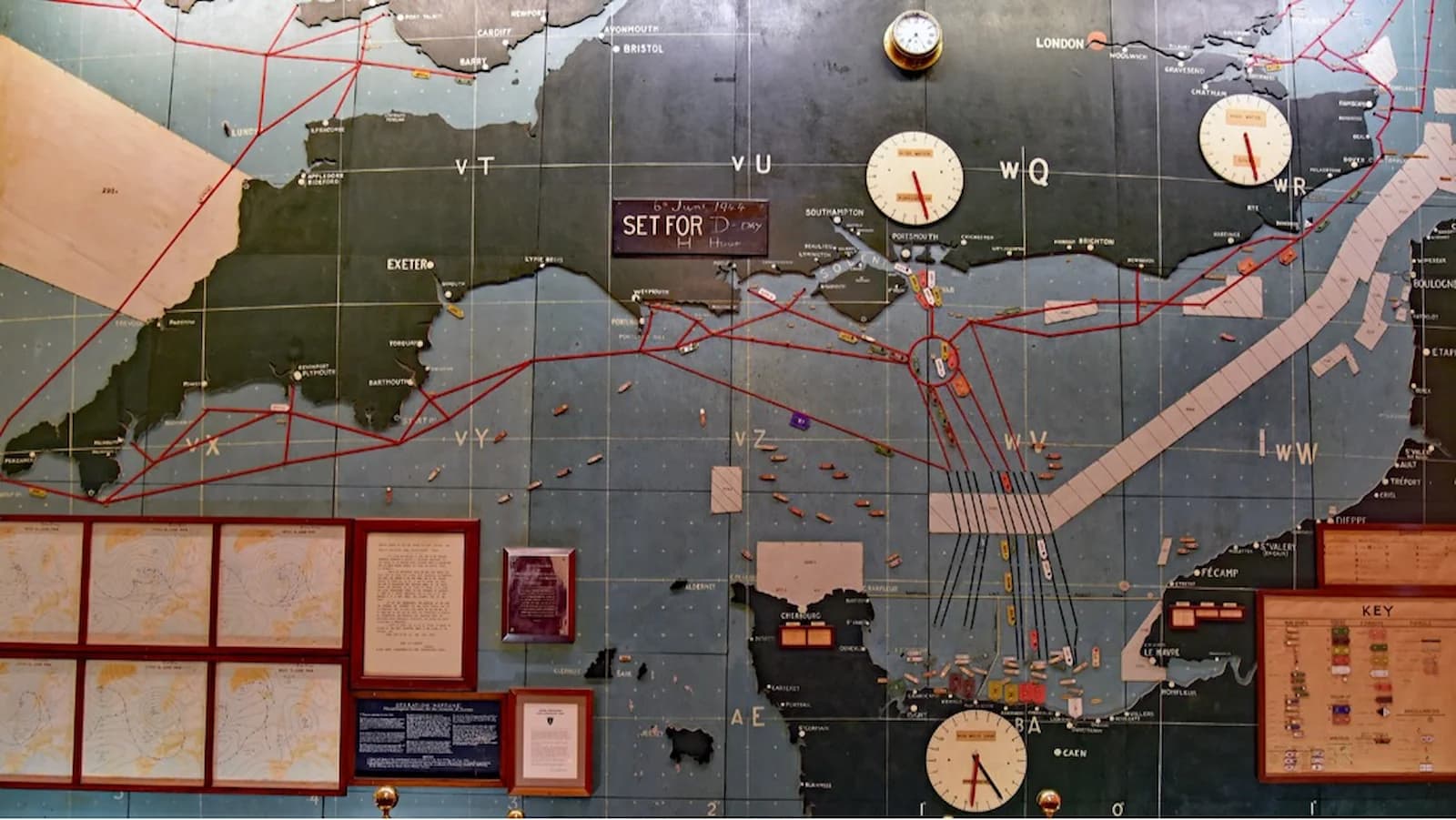 Photo of the Map Room in Southwick House, near the primary embarkation point for D-Day and the cross channel invasion on June 6, 1944.
