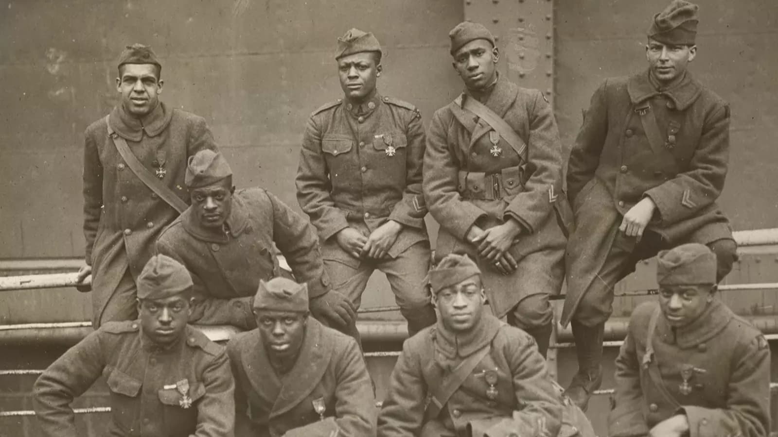 Soldiers of the 369th Infantry Regiment, the famed “Harlem Hellfighters,” an African-American unit that fought with distinction alongside French forces during World War I. Their heroic service, including the capture of Sechault in 1918, is remembered on our Great War: Americans in World War I expedition.
