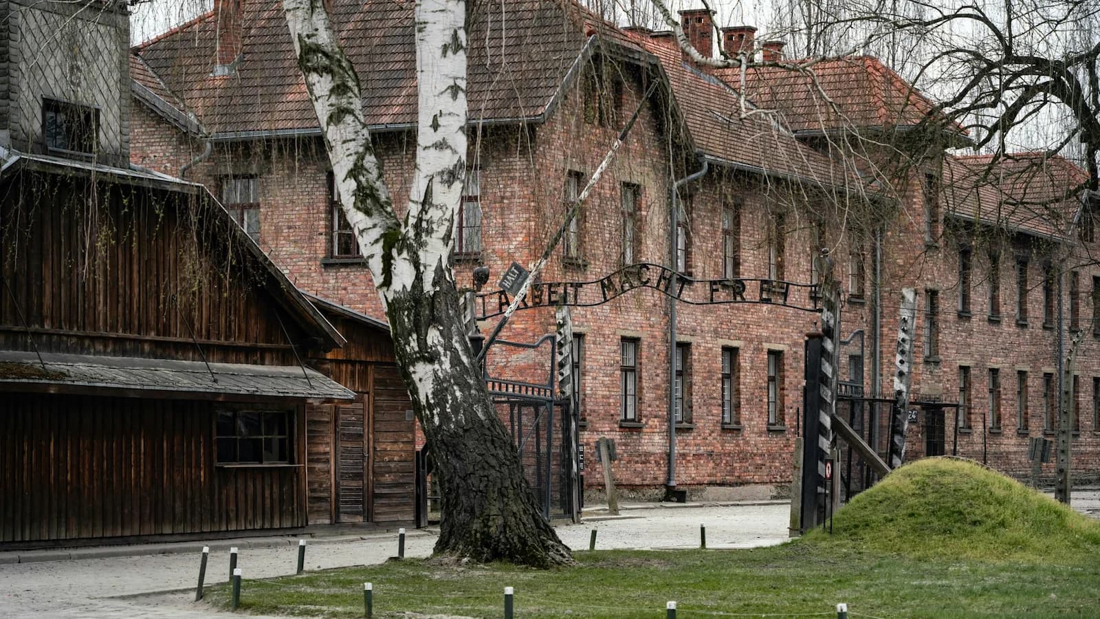 Entrance to Auschwitz-Birkenau, the largest Nazi concentration and extermination camp where over one million people perished during the Holocaust.