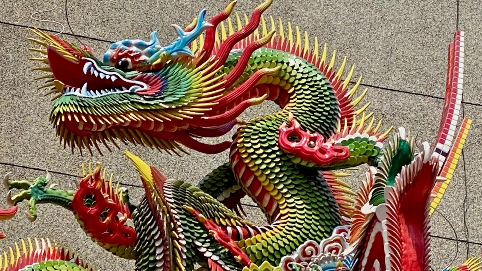 Vibrant traditional Japanese dragon figure, a symbol of power and good fortune. A colorful cultural welcome upon arrival in Japan at the conclusion of our Pearl Harbor to Hiroshima Pacific War expedition.